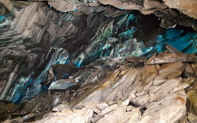 Cuivre oxydé dans la mine de Olavsgruva de Røros.